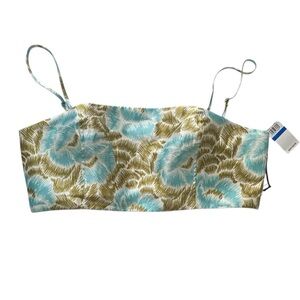 Print Bralette Top 1.STATE Blue and Green Size XL NWT